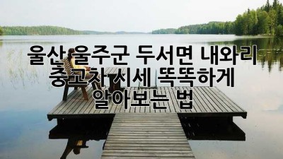 울산 울주군 두서면 내와리 중고차 시세, 똑똑하게 알아보는 법 🚗💨